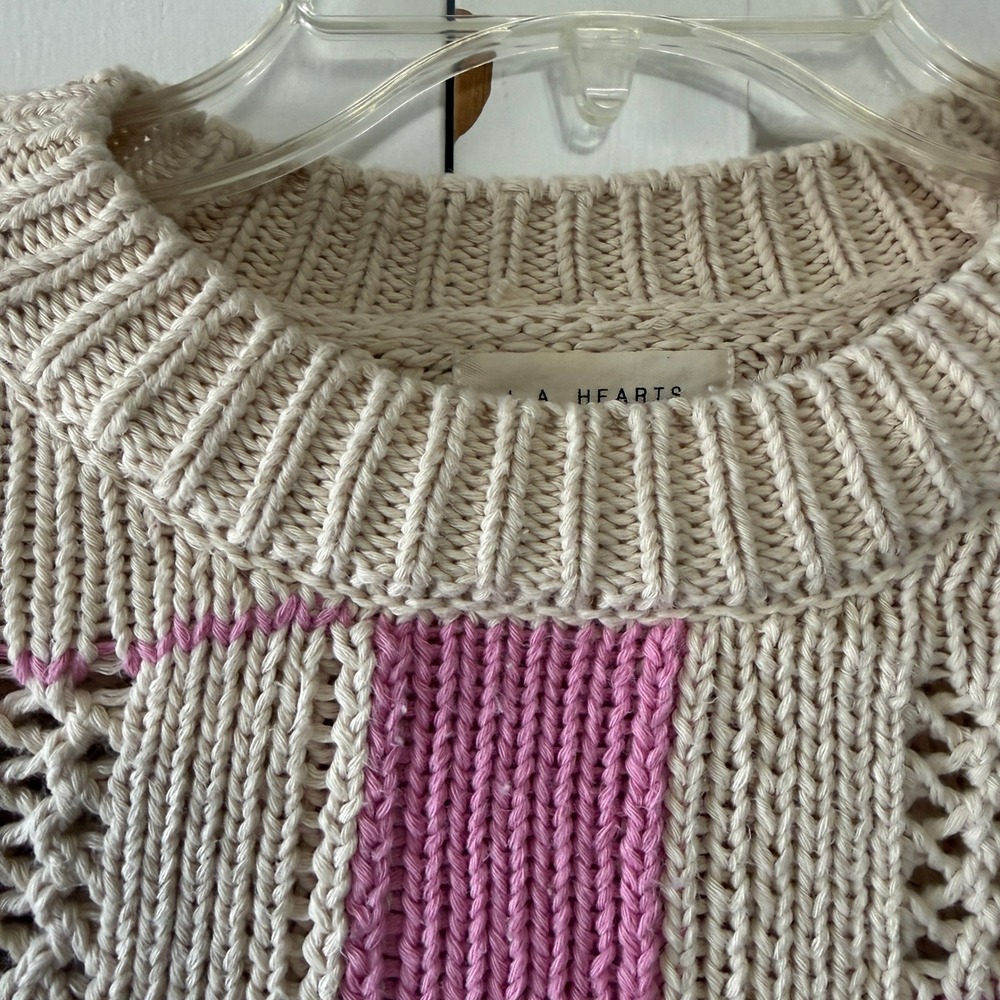 L.A. Hearts Chunky Cotton Colorblock Knit Sweater M - Picture 4 of 9